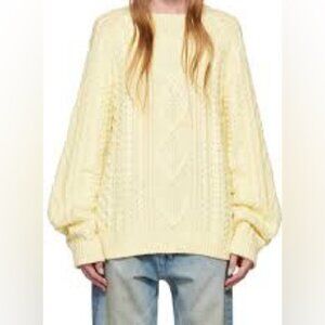 Essentials Fear of God Yellow Raglan Cable Knit Oversized Sweater Sz S